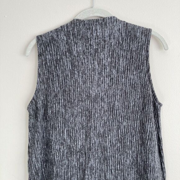 Zara Sweater Dress Womens Small Gray Ribbed Mockneck Sleeveless Maxi Soft - Picture 7 of 10